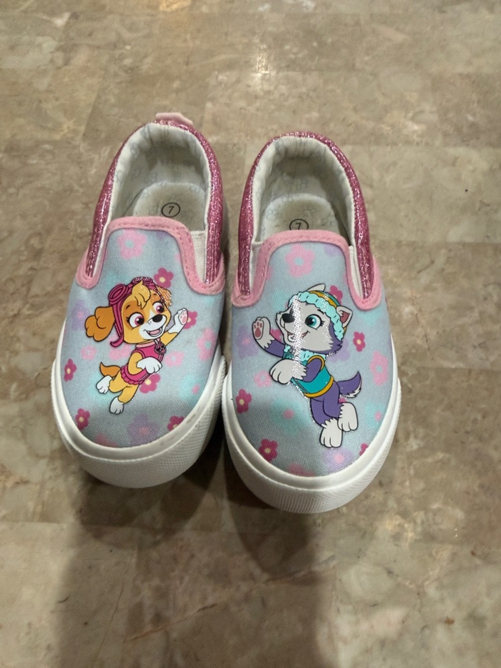 Kids Pink Character Slip-On Shoes - Playful Paw Patrol Style